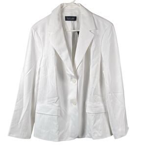Black Label by Evan Picone Women Blazer Size 20W Plus Size White Lined NWT